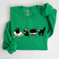 Funny Christmas Cats, Black Cat, Santa, Xmas Sweatshirt