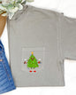 Funny Christmas Tree, Pocket, Santa, Snow, Winter, Xmas Pocket Tee Comfort Colors T-Shirt