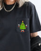 Funny Christmas Tree, Pocket, Santa, Snow, Winter, Xmas Pocket Tee Comfort Colors T-Shirt