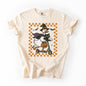 Funny Halloween Goose, Black Cat, Witch, Checkered, Comfort Colors T-Shirt