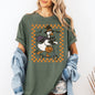 Funny Halloween Goose, Black Cat, Witch, Checkered, Comfort Colors T-Shirt