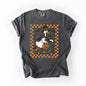 Funny Halloween Goose, Black Cat, Witch, Checkered, Comfort Colors T-Shirt