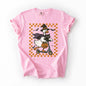 Funny Halloween Goose, Black Cat, Witch, Checkered, Comfort Colors T-Shirt