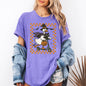 Funny Halloween Goose, Black Cat, Witch, Checkered, Comfort Colors T-Shirt