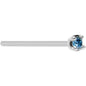 14k White Gold 2mm Lab Grown Blue Diamond Nose Ring