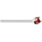 14k White Gold 2mm Lab Grown Red Diamond Nose Ring