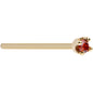 14k Yellow Gold 2mm Lab Grown Red Diamond Nose Ring