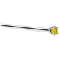 14k White Gold 2mm Lab Grown Yellow Diamond Nose Ring