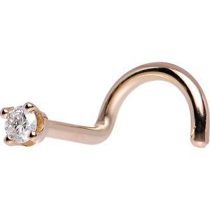 14k Rose Gold 2mm Lab Grown Diamond Nose Ring