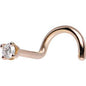 14k Rose Gold 2mm Lab Grown Diamond Nose Ring