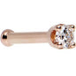 14k Rose Gold 2mm Lab Grown Diamond Nose Ring