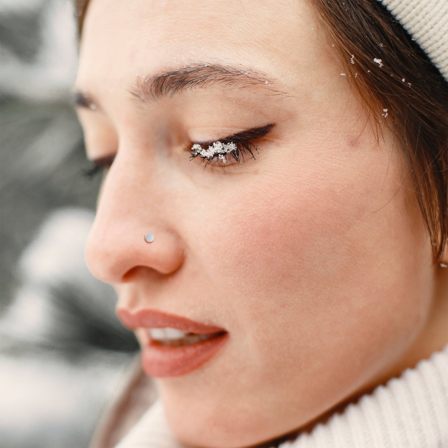 20G Solid 14k Gold Flat Disc Nose Bone