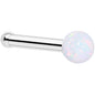 14k White Gold 2.5mm Synthetic Opal Ball Nose Ring