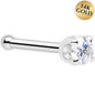 14k White Gold 2mm Lab Grown Diamond Nose Ring