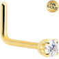 14k Yellow Gold 2mm Moissanite Nose Ring