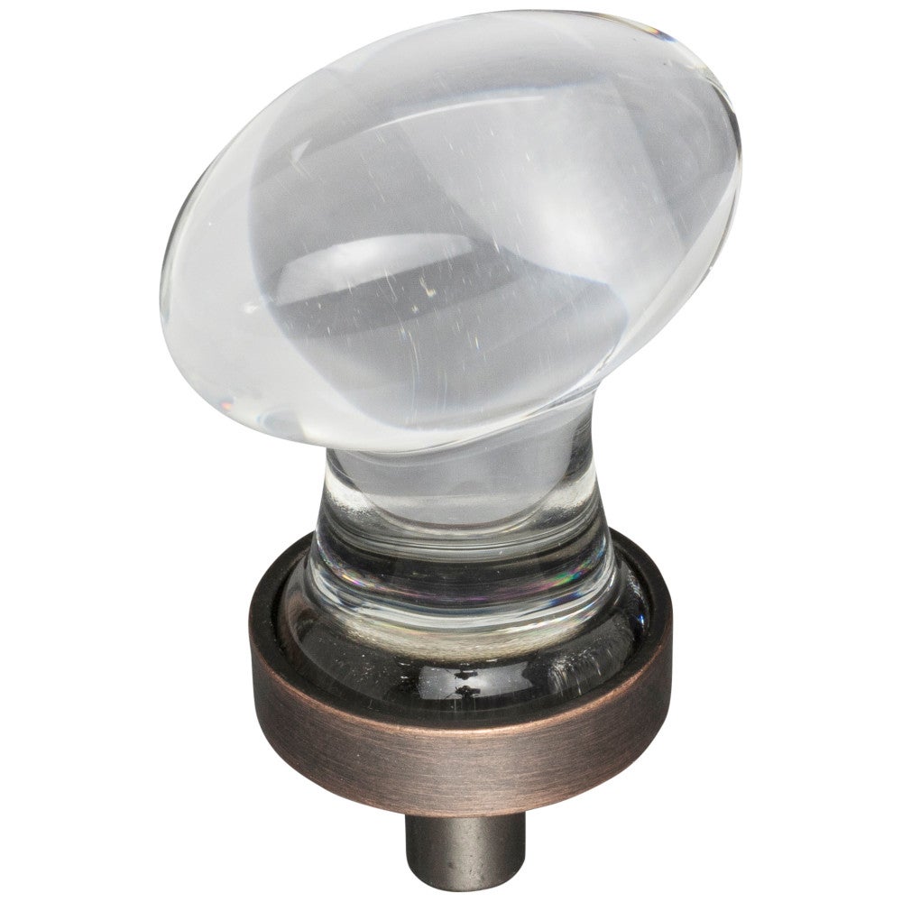 1-1/4" Overall Length Satin Nickel Football Glass Harlow Cabinet Knob