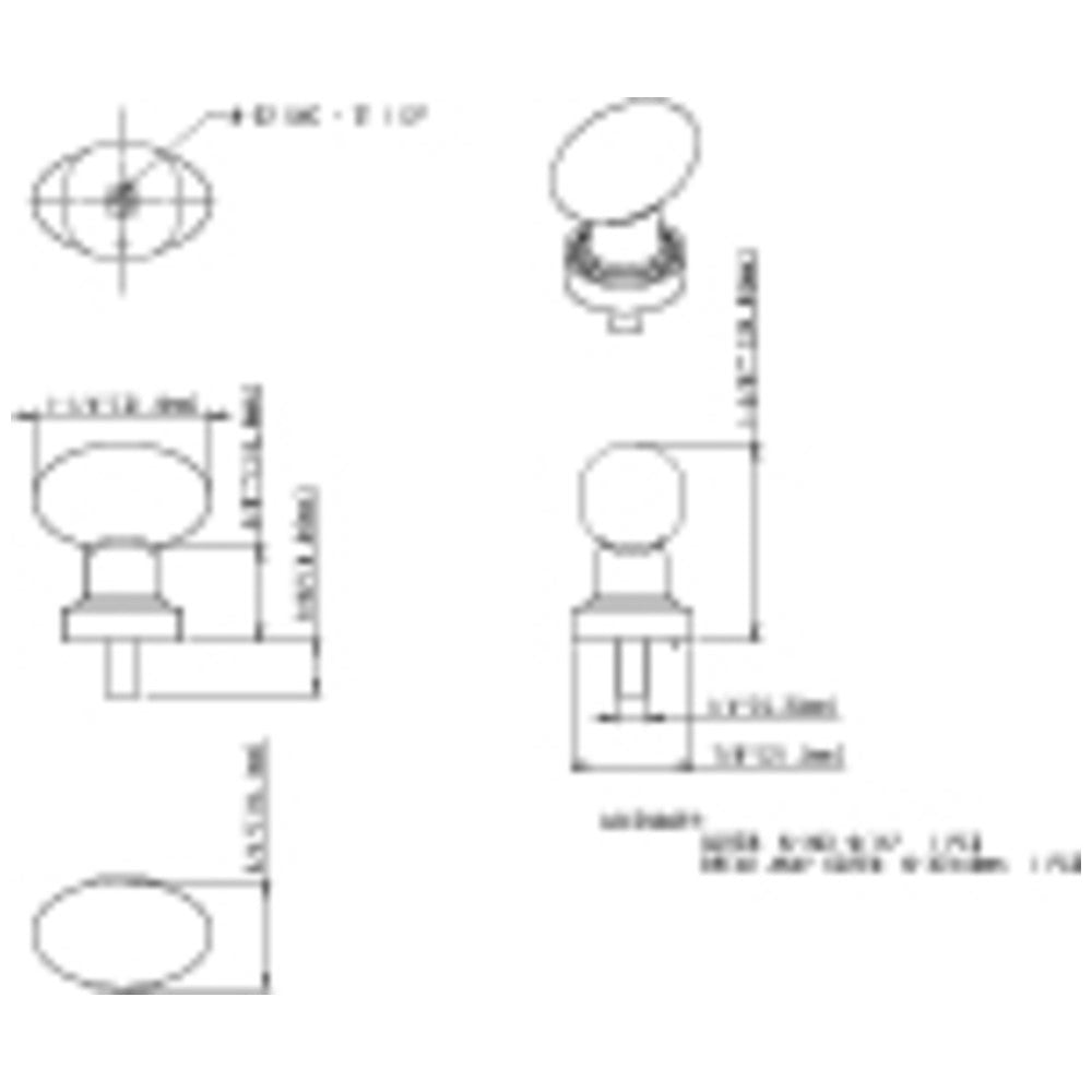 1-1/4" Overall Length Satin Nickel Football Glass Harlow Cabinet Knob