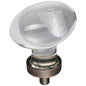 1-1/4" Overall Length Satin Nickel Football Glass Harlow Cabinet Knob
