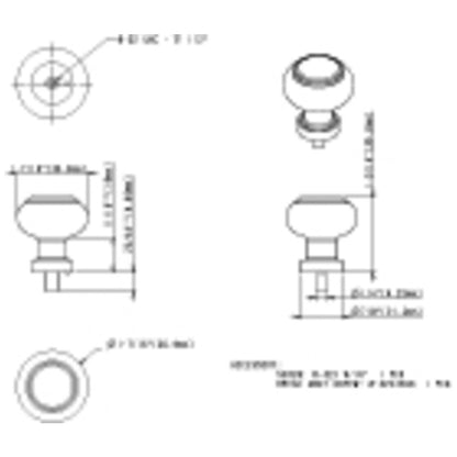1-7/16" Diameter Satin Nickel Button Glass Harlow Cabinet Knob