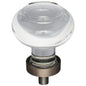1-7/16" Diameter Satin Nickel Button Glass Harlow Cabinet Knob