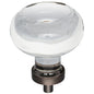 1-7/16" Diameter Satin Nickel Button Glass Harlow Cabinet Knob