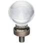 1-1/16" Diameter Satin Nickel Sphere Glass Harlow Cabinet Knob