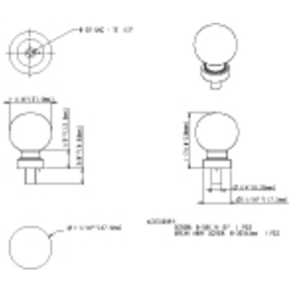 1-1/16" Diameter Satin Nickel Sphere Glass Harlow Cabinet Knob