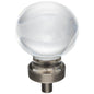 1-1/16" Diameter Satin Nickel Sphere Glass Harlow Cabinet Knob