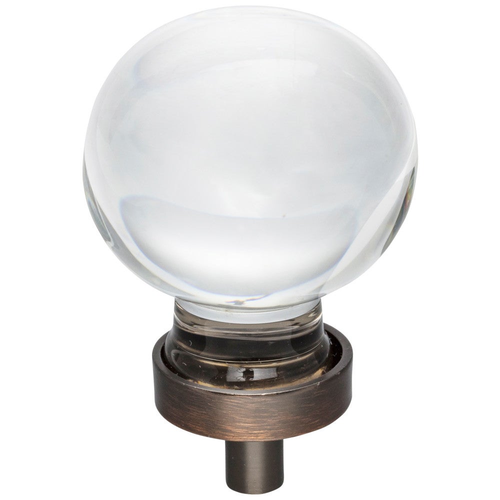 1-1/16" Diameter Satin Nickel Sphere Glass Harlow Cabinet Knob