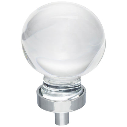 1-1/16" Diameter Satin Nickel Sphere Glass Harlow Cabinet Knob