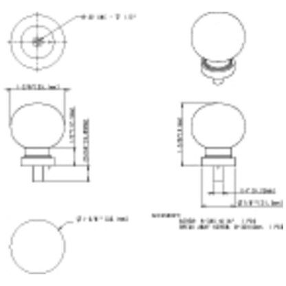 1-1/16" Diameter Satin Nickel Sphere Glass Harlow Cabinet Knob