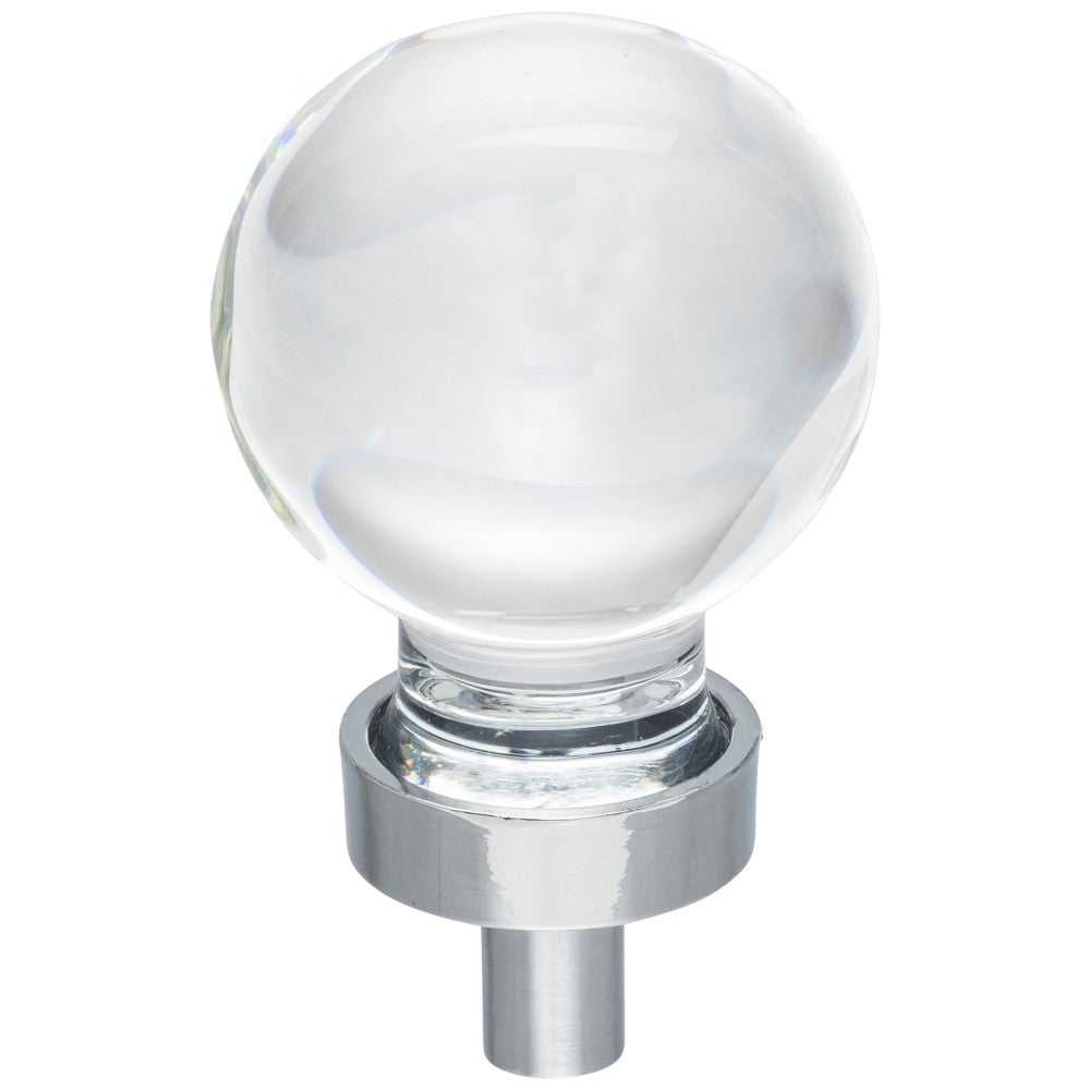 1-1/16" Diameter Satin Nickel Sphere Glass Harlow Cabinet Knob