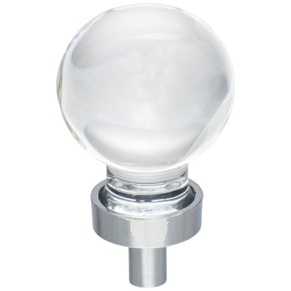 1-1/16" Diameter Satin Nickel Sphere Glass Harlow Cabinet Knob