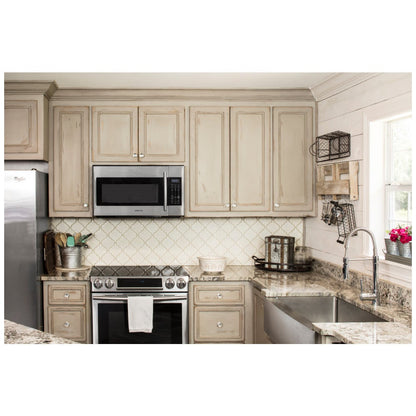 1" Overall Length Satin Nickel Square Glass Harlow Cabinet Knob