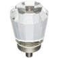 1" Overall Length Satin Nickel Faceted Glass Harlow Cabinet Knob