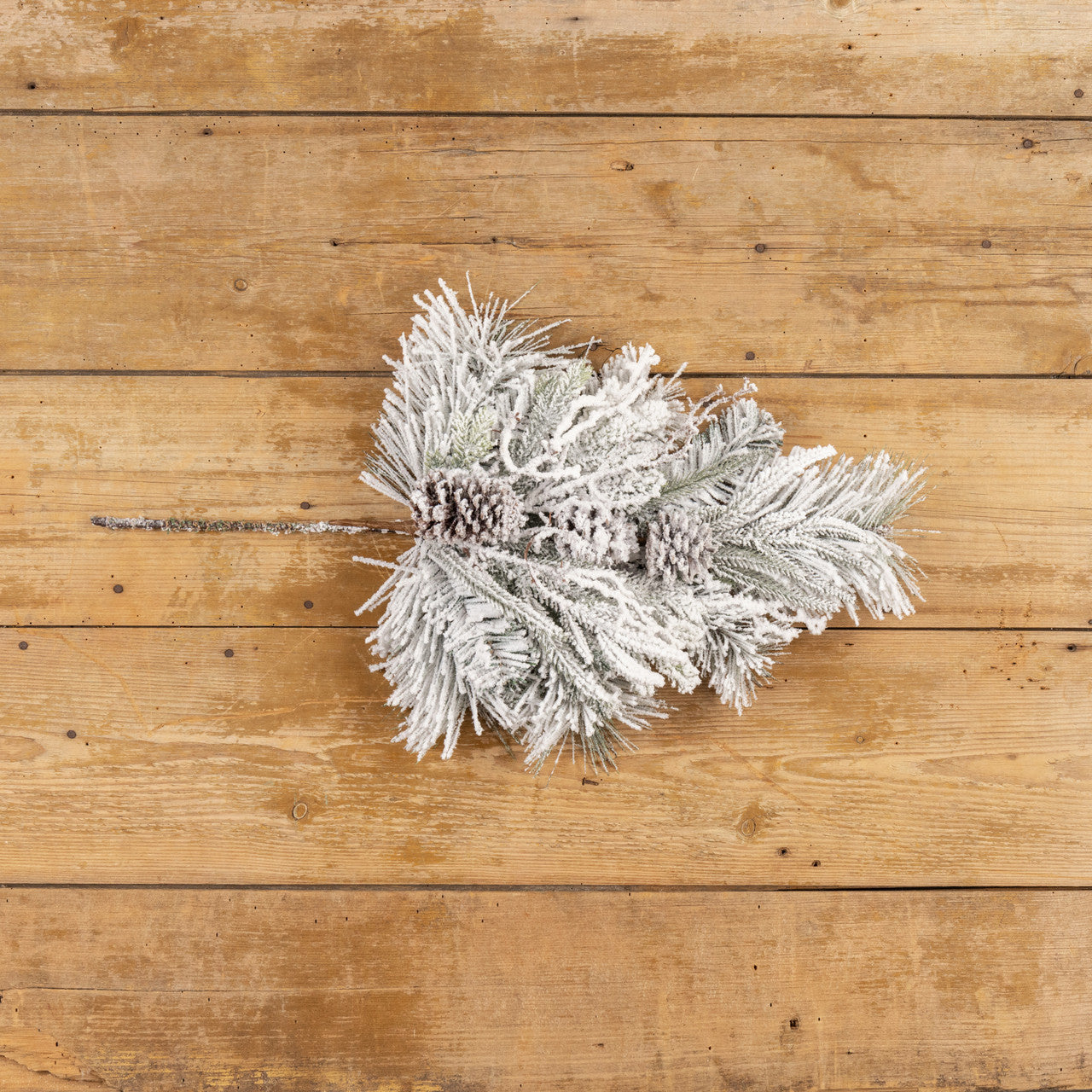 28" HEAVILY FLOCKED PINE SPRAY