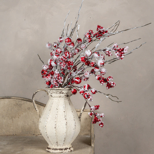 38" FROSTED RED BERRY PICK