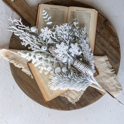 29" SNOWY PINE W/ PINECONE