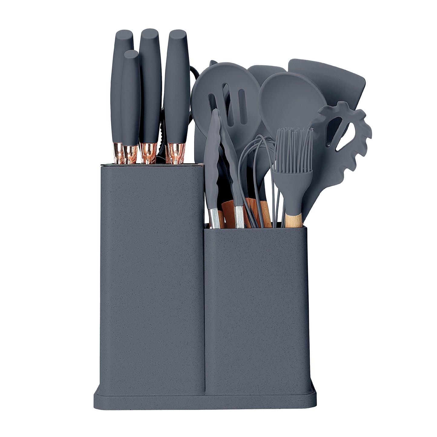 19-Piece Cooking Utensils and Knife Block Set | Kitchen Accessories | Kitchen + Metal