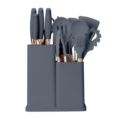 19-Piece Cooking Utensils and Knife Block Set | Kitchen Accessories | Kitchen + Metal