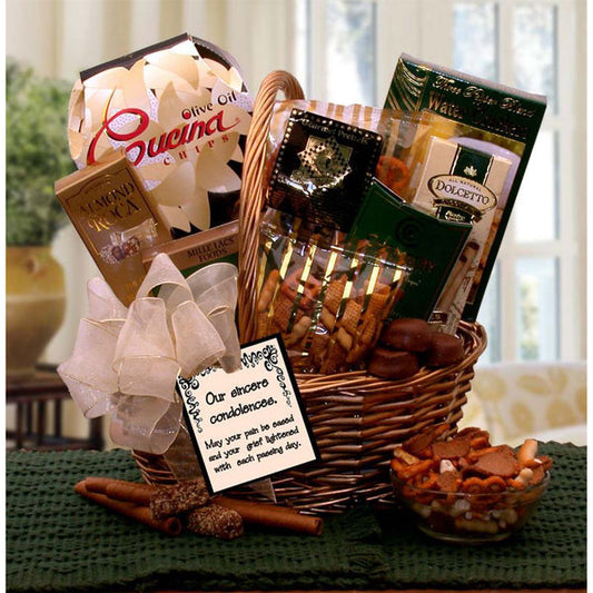 With Our Sincere Condolences Gift Basket - sympathy gift baskets -