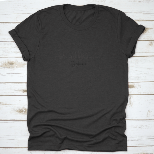 Single Continuous Line Drawing of Spokane City Skyline, Washington | Binge T-shirt Shop