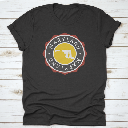 A Vintage National Seal Stamp Design With The Map Of The State | Binge T-shirt Shop | Kitchen + Metal