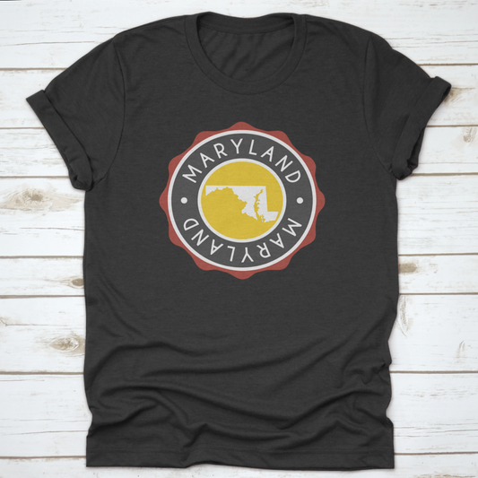 A Vintage National Seal Stamp Design With The Map Of The State | Binge T-shirt Shop | Kitchen + Metal
