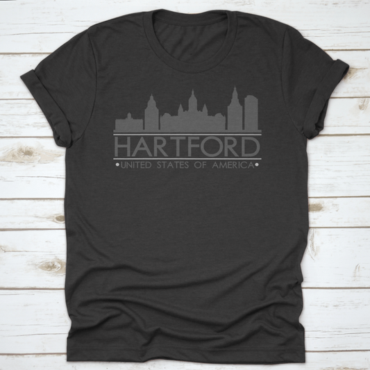 Hartford Skyline Silhouette Design City Vector Art Famous Buildings | Binge T-shirt Shop