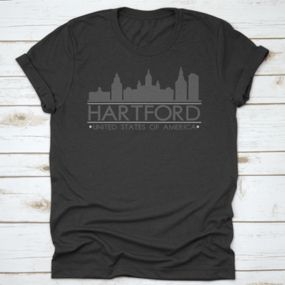 Hartford Skyline Silhouette Design City Vector Art Famous Buildings | Binge T-shirt Shop