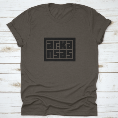 Arkansas Calligraphy Logo In Decorative Block Code Style Typography