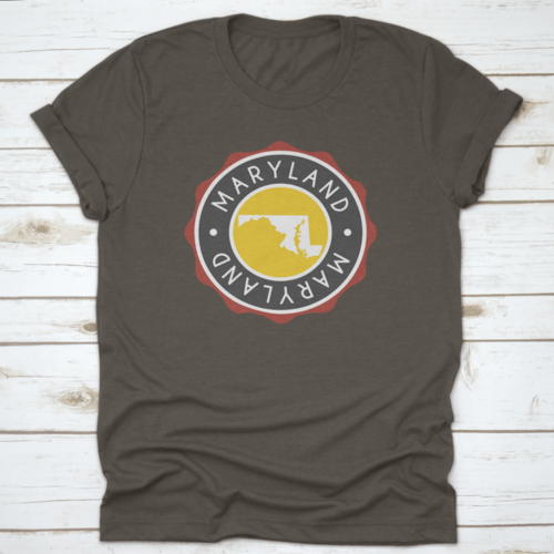 A Vintage National Seal Stamp Design With The Map Of The State | Binge T-shirt Shop | Kitchen + Metal