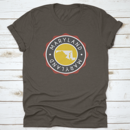 A Vintage National Seal Stamp Design With The Map Of The State | Binge T-shirt Shop | Kitchen + Metal