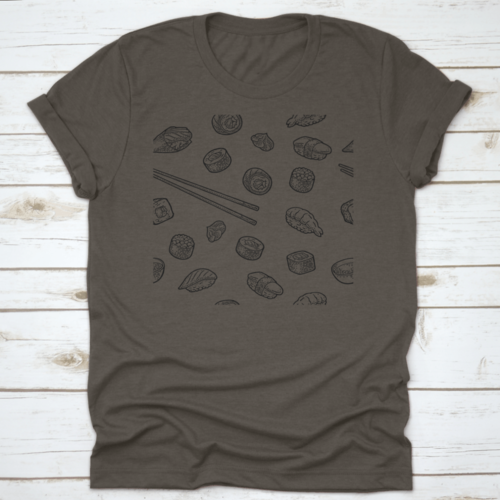Seamless Pattern Sushi. Chopsticks, Wasabi, Nigiri, Maki, Uramaki | Apparel | Under $100 | Kitchen + Metal